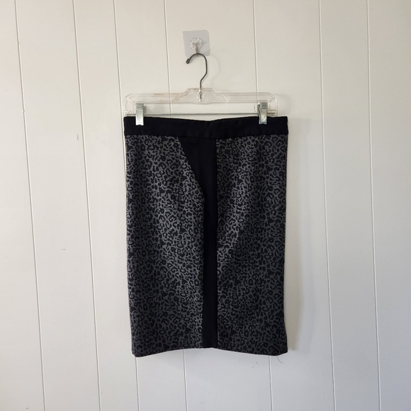 Rickis Gray Black Leopard Animal Print Pencil Skirt Stretchy Mini Bodycon Sexy - Picture 3 of 7